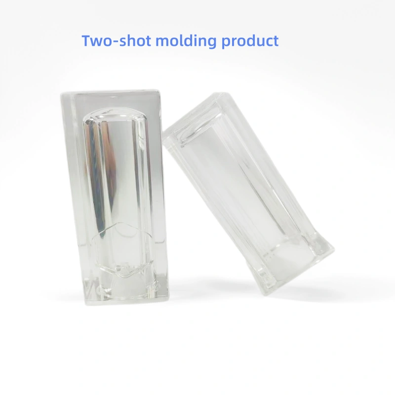 Two-Color PMMA Injection Molded Cosmetic Lipstick Tube Shell, Dual-Shot Transparent Acrylic Cosmetic Packaging Case